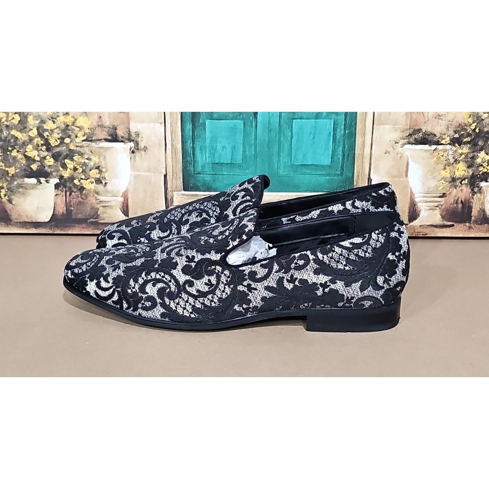 New INC International Concepts  Birch Brocade Loafers Mens‎ Black Size 11.5 M